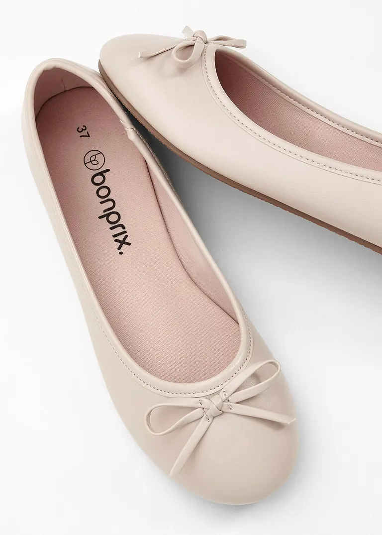 bonprix Zeitlose Ballerina mit Schleife - beige - Damen Meist gekauft