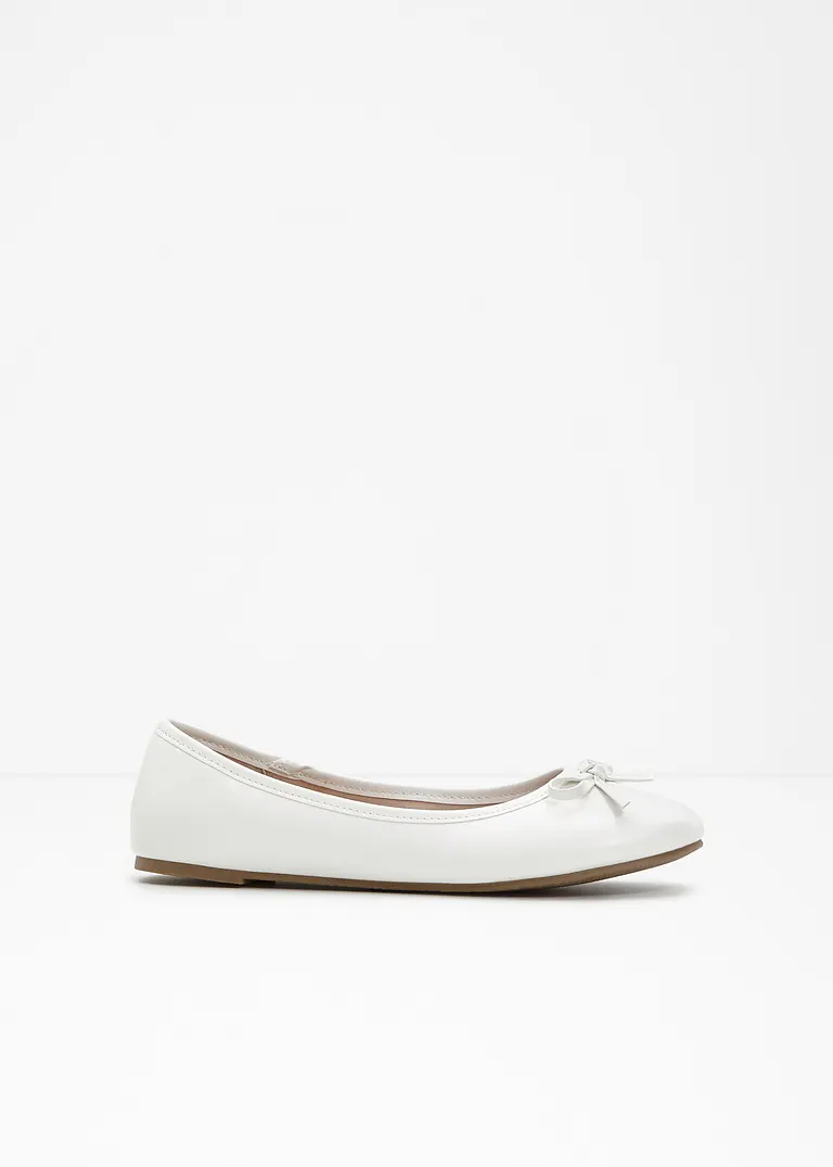 bonprix Zeitlose Ballerina mit Schleife - weiß - Damen