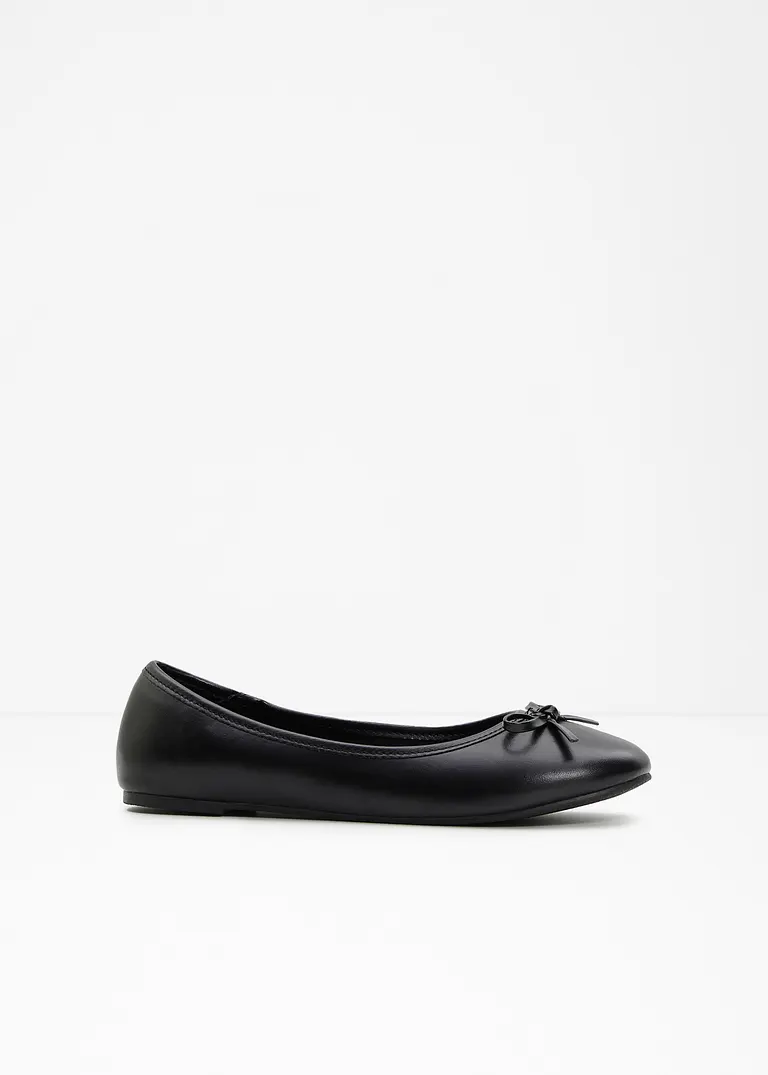 bonprix Zeitlose Ballerina mit Schleife - schwarz - Damen