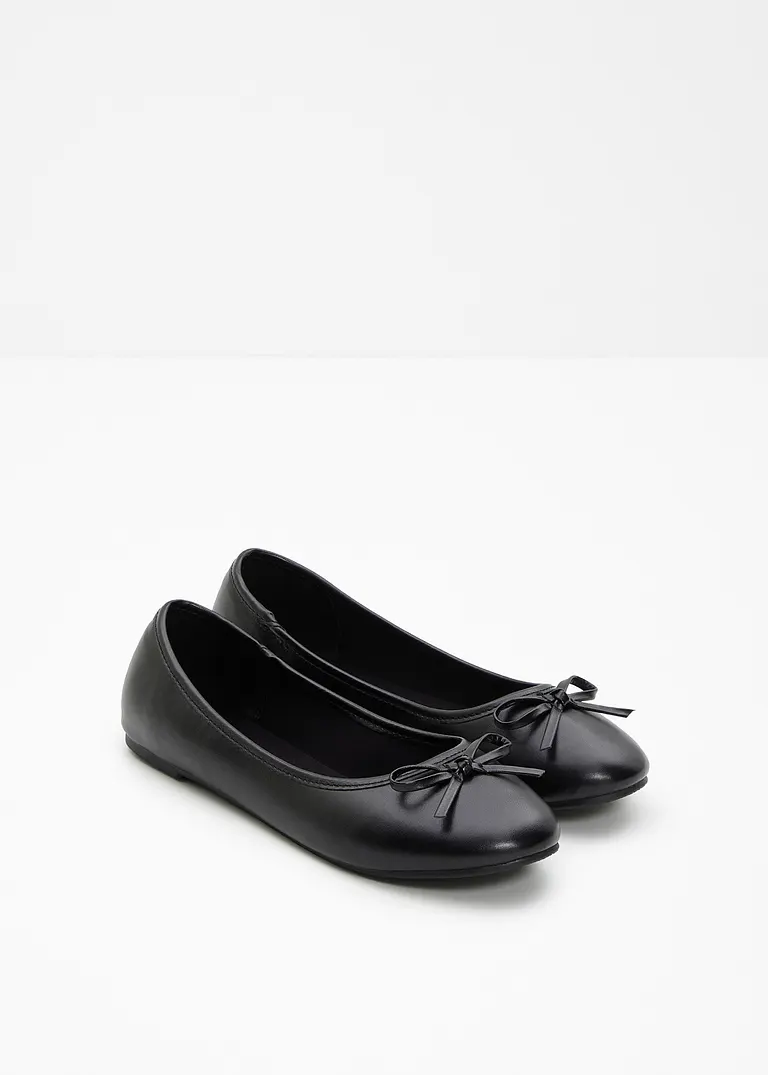 bonprix Zeitlose Ballerina mit Schleife - schwarz - Damen Kostenloser Versand
