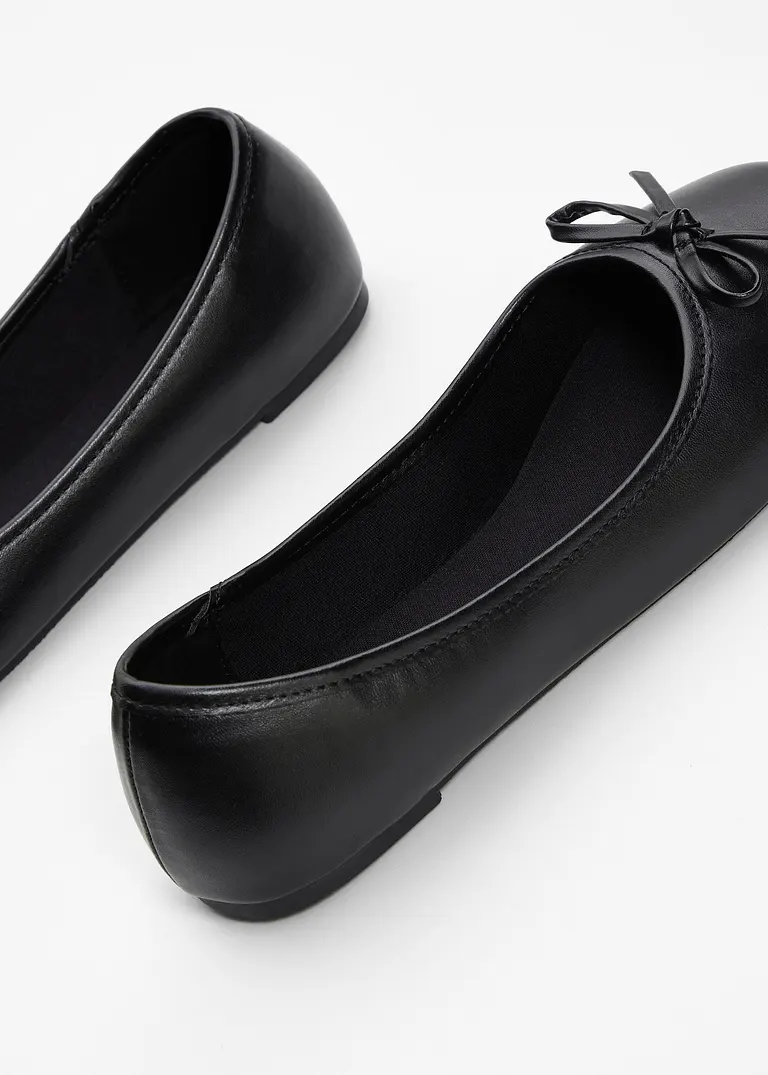 bonprix Zeitlose Ballerina mit Schleife - schwarz - Damen Kostenloser Versand