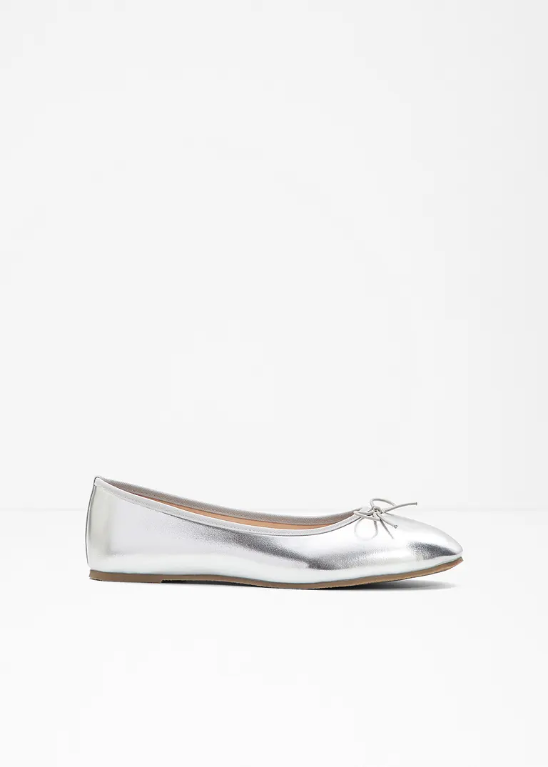 bonprix Niedliche Ballerina mit Schleife - silber - Damen