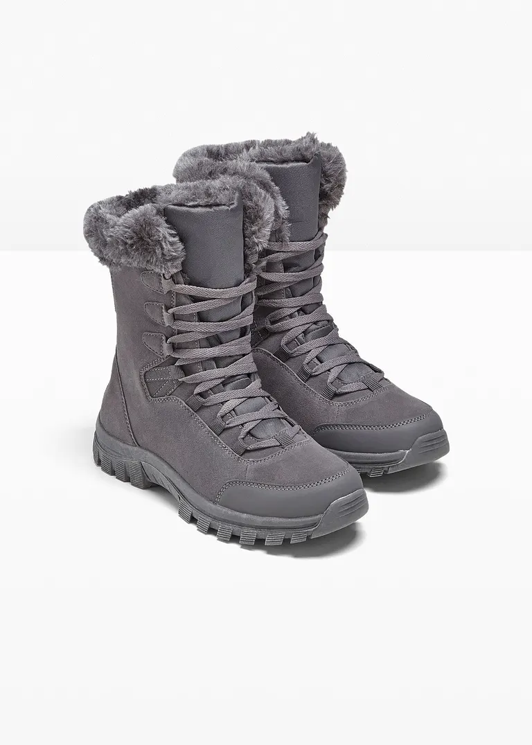 bonprix Warmer Winter Schnür Boot mit Tex-Membran - grau Muttertagsangebot