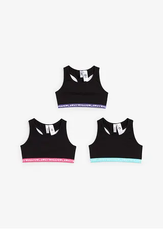 bonprix Sportliches Mädchen Bustier mit Bio-Baumwolle im 3er Pack Zeitlich begrenztes Angebot