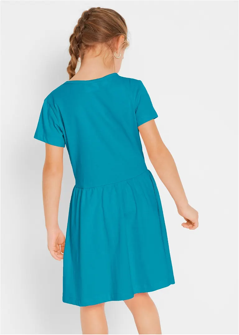 bonprix Doppelpack Mädchen Jerseykleid mit Druck - Kinder Kauf eins, bekomm eins gratis