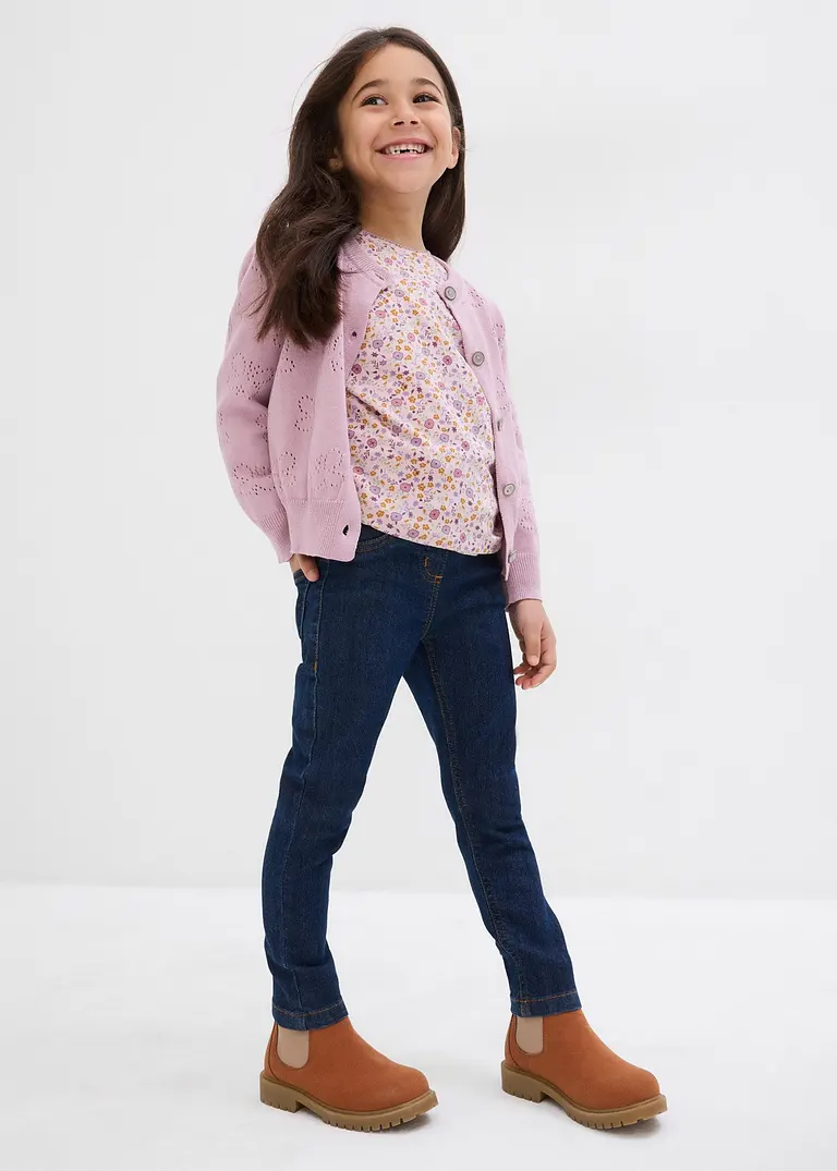 bonprix Bequeme Mädchen Jeggings - blau - Kinder Tiefpreis