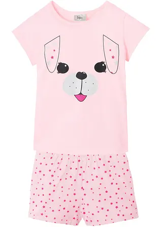 bonprix Süßer Schlafanzug mit Hunde-Print - hellrosa/fuchsia