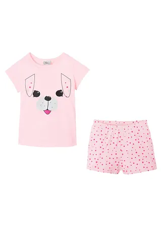 bonprix Süßer Schlafanzug mit Hunde-Print - hellrosa/fuchsia Super Sparpreis