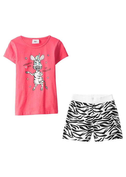 bonprix Cooler Pyjama mit witzigem Aufdruck - hellpink/weiß/schwarz Wochenangebot