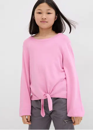 bonprix Weicher Mädchen Feinstrickpullover mit Knotendetail - rosa Begrenzte Freigabe