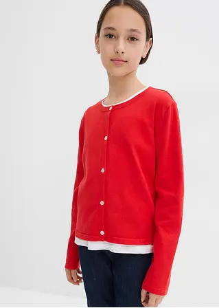 bonprix Mädchen Feinstrickjacke vielseitig kombinierbar - rot Zeitbegrenzte Promotion