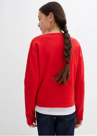 bonprix Mädchen Feinstrickjacke vielseitig kombinierbar - rot Zeitbegrenzte Promotion