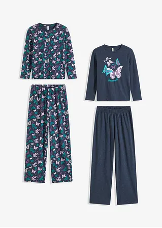 bonprix Zauberhafter Mädchen Pyjama im Doppelpack mit 2 Langarmshirt und 2 Pyjamahosen Bis zu 50% Rabatt