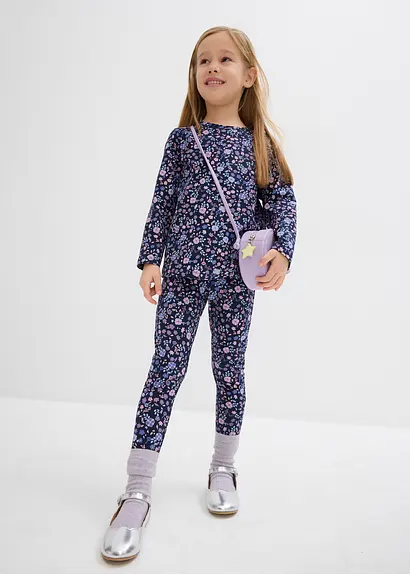 bonprix Mädchen Langarmshirt mit Blumen-Druck - blau - Kinder Bis zu 60% Rabatt