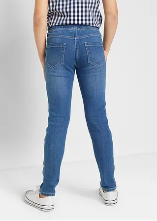 bonprix Hübsche Mädchen Jeggings mit Blumenstickerei - blau Bis zu 65% Rabatt