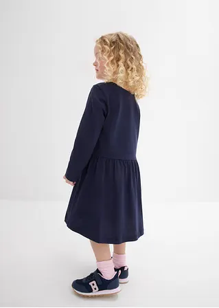 bonprix Langarm Mädchen Jerseykleid aus reiner Bio-Baumwolle - blau Bis zu 55% Rabatt