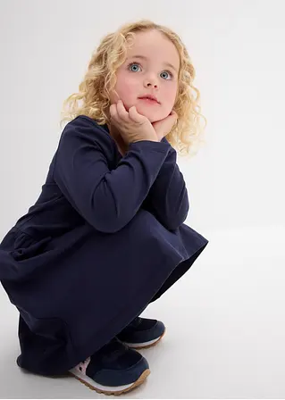 bonprix Langarm Mädchen Jerseykleid aus reiner Bio-Baumwolle - blau Bis zu 55% Rabatt