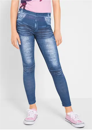 bonprix Tolle Mädchen Leggings mit angesagtem Denimdruck - blau Discount Store für neue Produkte
