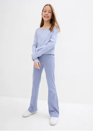 bonprix Bedrucktes Mädchen Langarmshirt aus Rippe - blau Super Rabatt