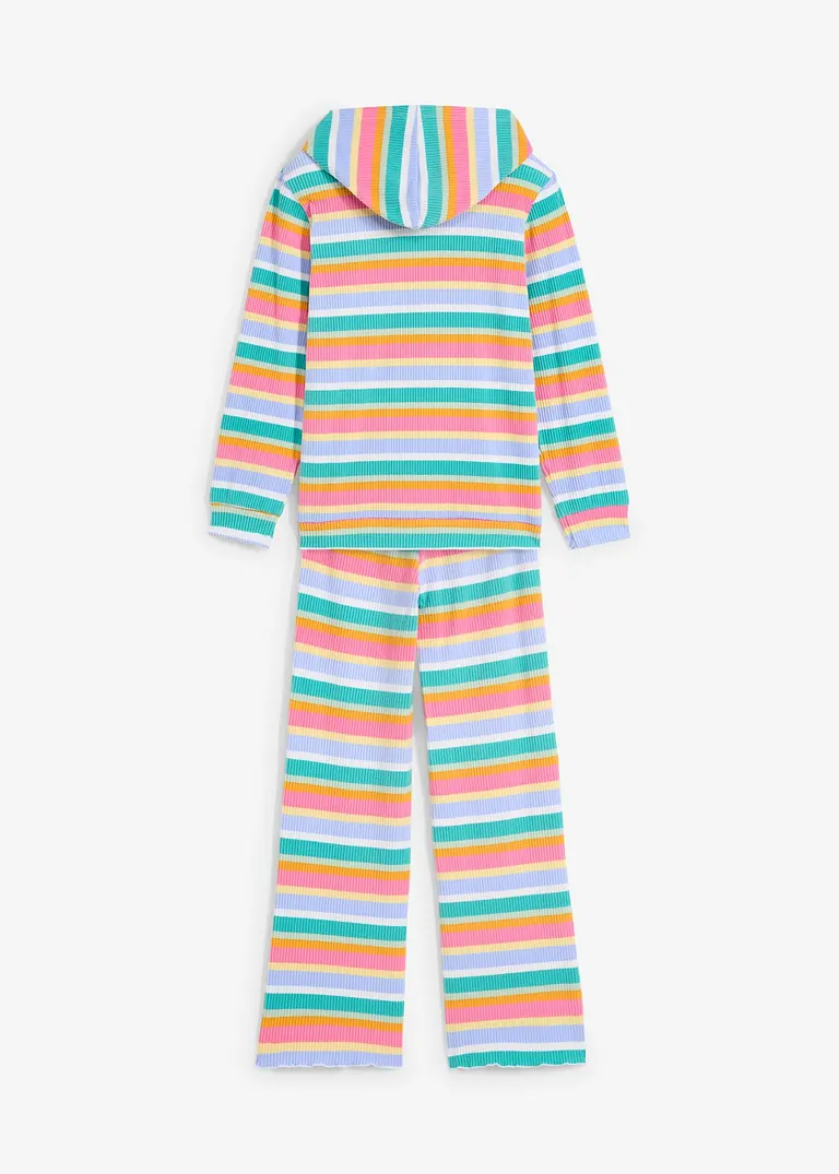 bonprix Farbenfroher 2-tgl Kinderanzug mit Kaputze aus flauschiger Rippware 50% Rabatt mit kostenlosem Versand