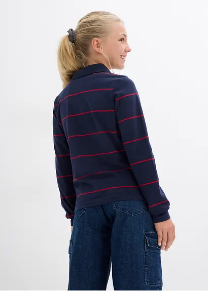 bonprix Mädchen Langarmshort aus Bio-Baumwolle - blau - Kinder Clearance-Verkauf