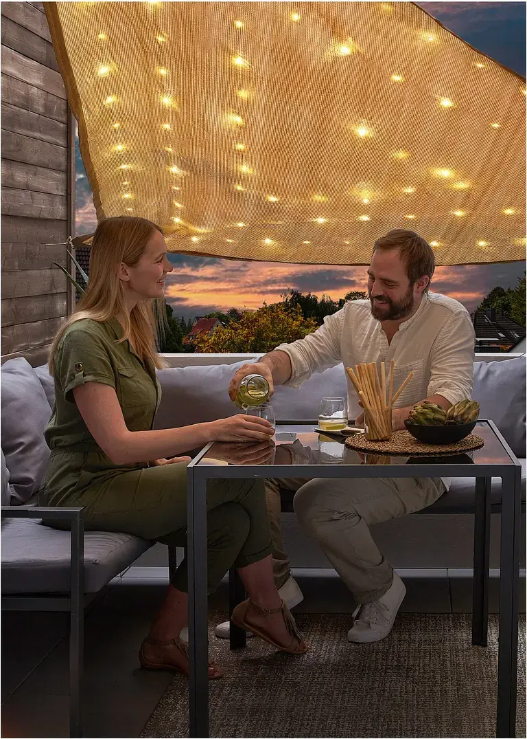 bonprix Idealer Schattenspender mit romantischer Beleuchtung - beige Im Verkauf