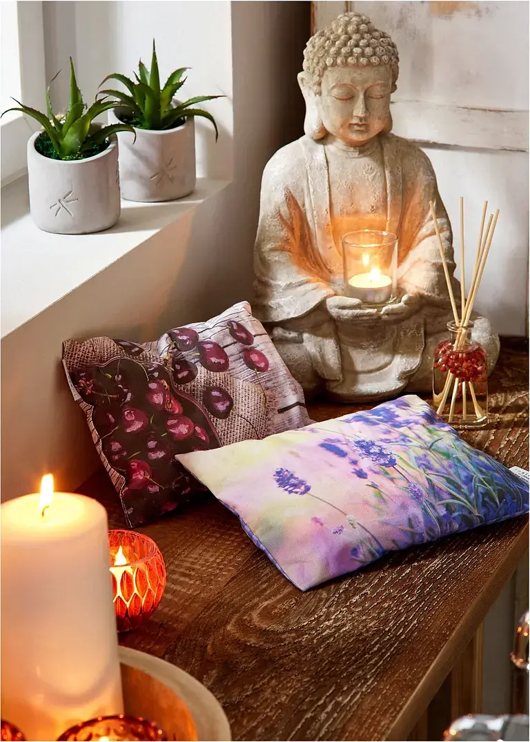 bonprix Ruhevolles Ambiente: Toller Deko-Buddha mit Windlicht - grau Schlussverkauf