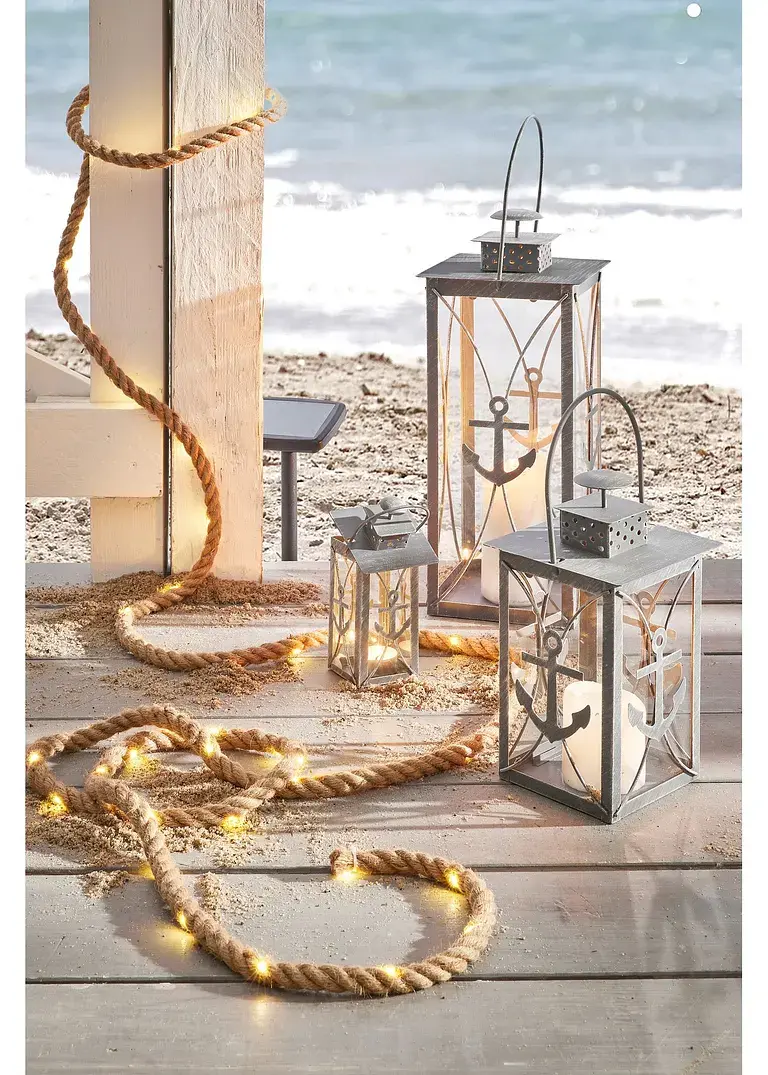 bonprix Maritime Windlichter im Laternen-Design mit Anker-Motiv - grau Fabrikpreis