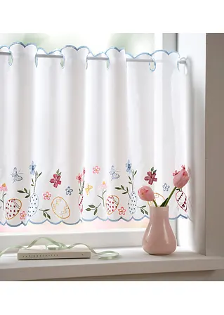 bonprix Küchengardine mit bestickten Oster Motiven - weiß Lochleiste Black Friday