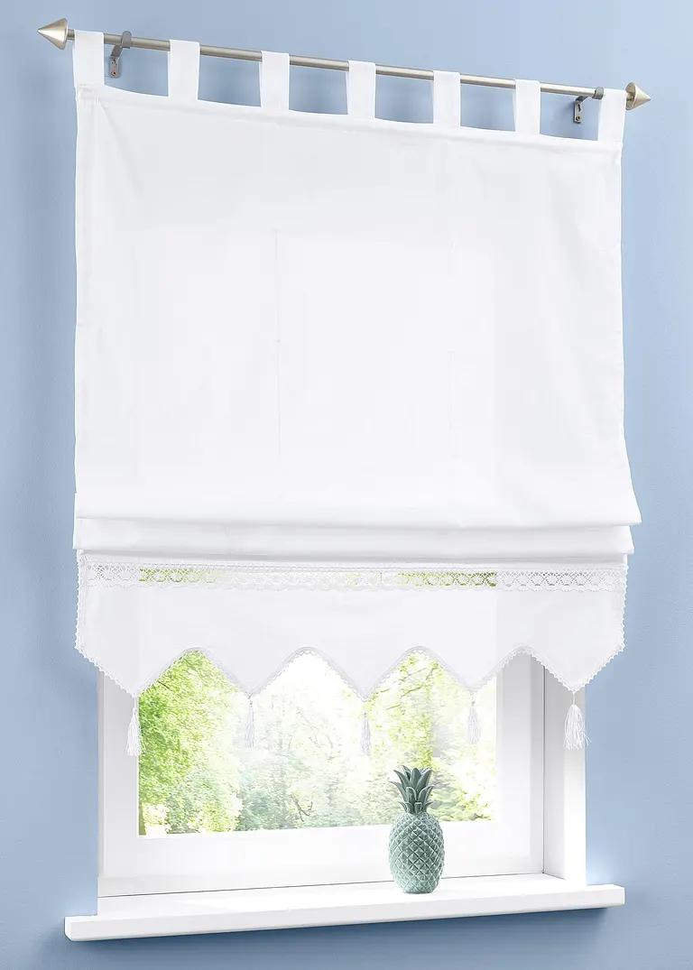 bonprix Modern und mit Häkelkante - weiß Schlaufen