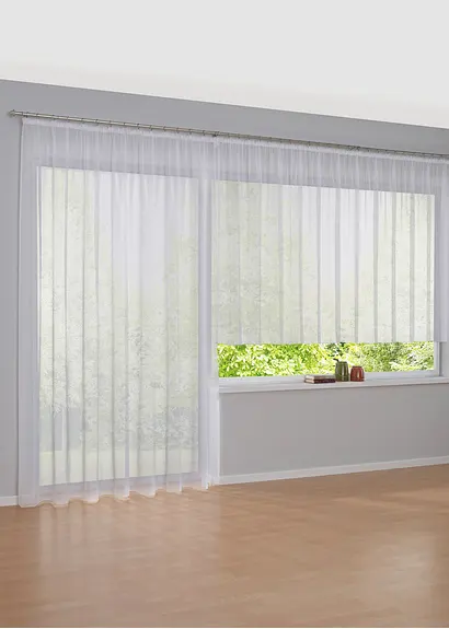 bonprix Transparenter Store in vielen Größen - weiß Kräuselband Bestseller
