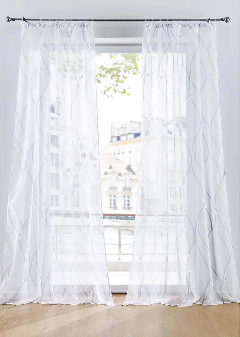 bonprix Transparenter Gardinenschal mit modernem Druck
