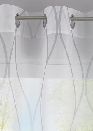 bonprix Transparenter Gardinenschal mit modernem Druck - weiß Ösen Tiefpreis