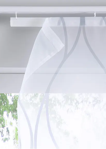 bonprix Moderner Flächenvorhang mit zartem Druck - weiß Klettschiene Wochenangebot