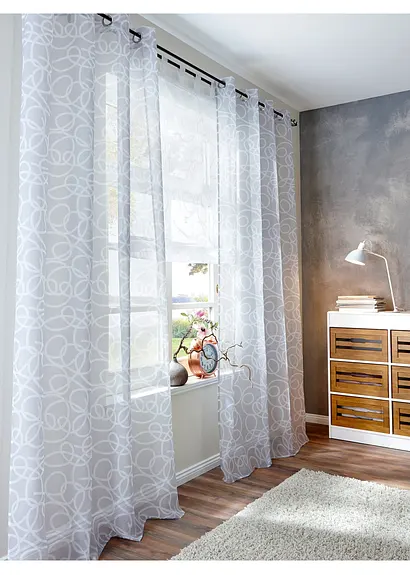 bonprix Dekroartiver Sichtschutz in zeitlosem Design - weiß Schlaufen Sonderangebot der Fabrik