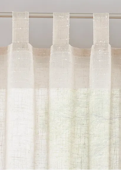 bonprix Leicht fallende Fertiggardine in Leinen-Optik - beige Schlaufen Nur noch ein Tag übrig