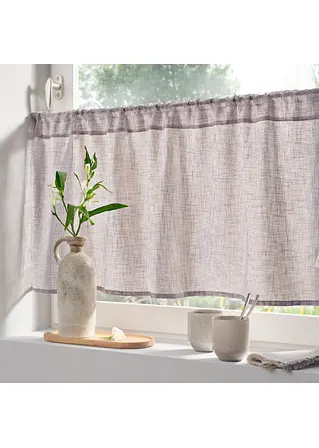 bonprix Helle Küchengardine in schlichter Leinen-Optik - grau Tunnelzug 50% Rabatt mit kostenlosem Versand