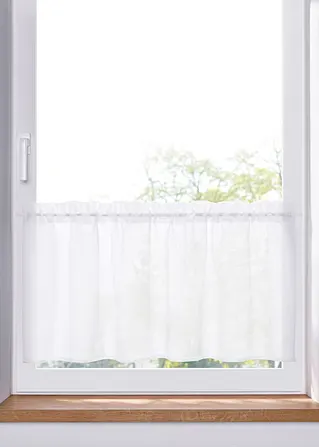 bonprix Helle Küchengardine in schlichter Leinen-Optik - weiß Tunnelzug Clearance-Verkauf