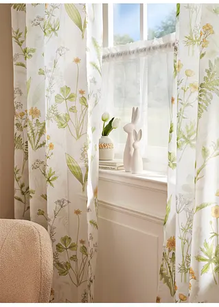 bonprix Helle Küchengardine in schlichter Leinen-Optik - weiß Tunnelzug Clearance-Verkauf
