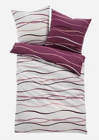 bonprix Bettwäsche mit ansprechendem Wellen-Motiv - beere Linon 50% Rabatt für begrenzte Zeit