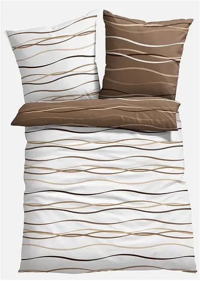 bonprix Bettwäsche mit ansprechendem Wellen-Motiv - creme Biber