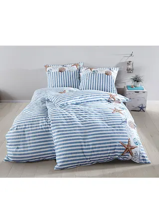 bonprix Maritimer Hingucker: Bettwäsche mit Streifen und Muscheln Günstiger Verkauf