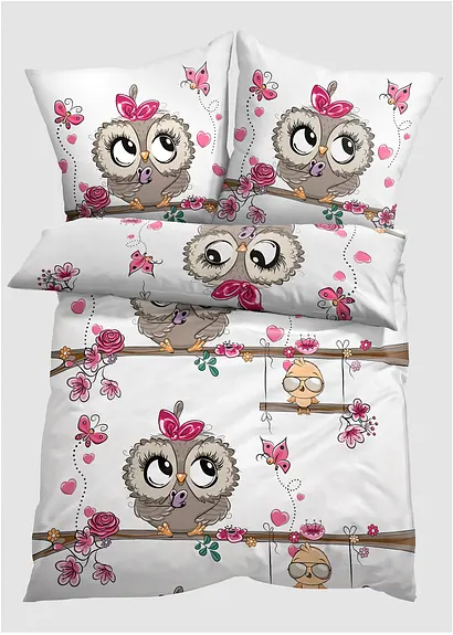 bonprix Bettwäsche mit Tiermotiv - weiss Baumwollgemisch Cyber Monday